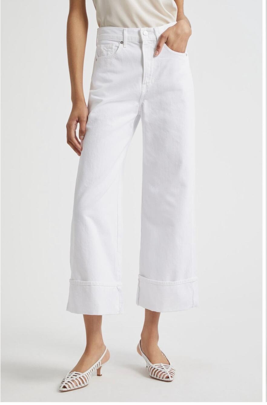 Veronica Beard Taylor High Waist Crop Wide Leg Jeans